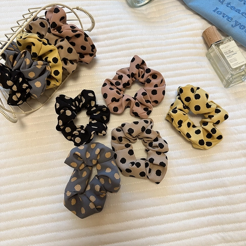 Coleteros de Satén con Lunares Vintage para Mujer Elegantes Gomas de Pelo Elásticas Minimalismo Sujetador de Coleta Accesorios