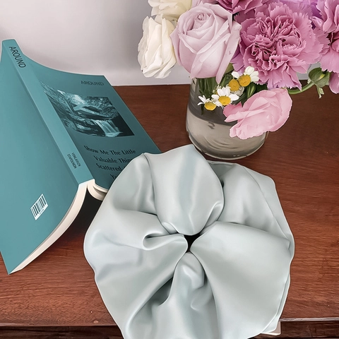 Elegante Elastico per Capelli in Satin con Fiore di Rosa Grande Intestino Anello per Capelli Donna Dolce Ins Stile Pieghettato Accessori