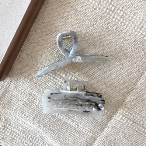 Pinza per Capelli in Acetato Minimalista Retrò Motivo Marmo Inchiostro Grande Fermaglio per Capelli Donna Eleganti Accessori per Capelli