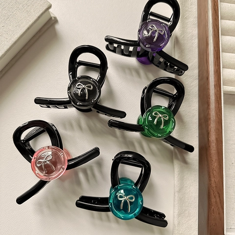 Pinza para el Cabello de Aleación de Estilo Francés para Mujer Pequeño Lazo Decoración Minimalista Color Sólido Accesorios de Cabello