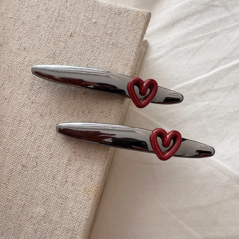 Elegantes Pinzas para el Cabello de Aleación con Corazón y Perlas Artificiales Estilo Coreano Accesorios Decorativos para el Cabello para Mujeres