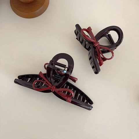 Eleganter Schleife Haarkralle Für Damen Hochglanz Acrylharz Haarklammer Vintage Haarschmuck Für Dickes Haar Styling