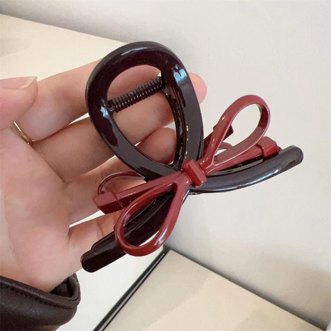 Eleganter Schleife Haarkralle Für Damen Hochglanz Acrylharz Haarklammer Vintage Haarschmuck Für Dickes Haar Styling
