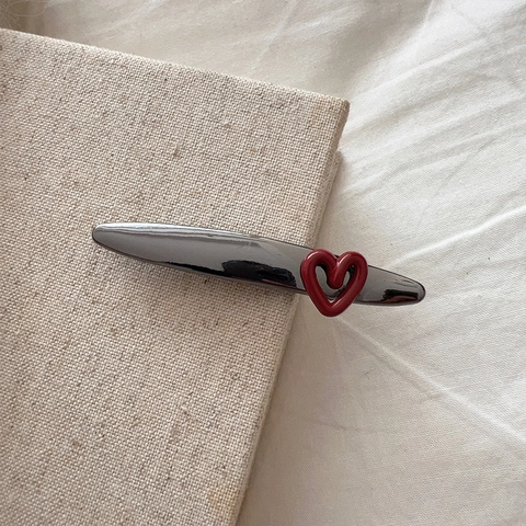 Elegantes Pinzas para el Cabello de Aleación con Corazón y Perlas Artificiales Estilo Coreano Accesorios Decorativos para el Cabello para Mujeres