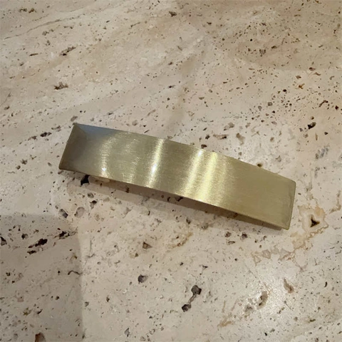 Minimalist Matte Gold Alloy Hair Clip Geometric Rectangular Oval Brushed Texture Commuting Women Hair Accessories