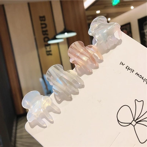 Mini Cellulose Acetate Hair Claw Clips Vintage Marble Iridescent Hairpin Small Jaw Clip Hair Accessories For Women Girls