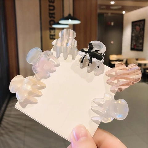 Mini Cellulose Acetate Hair Claw Clips Vintage Marble Iridescent Hairpin Small Jaw Clip Hair Accessories For Women Girls