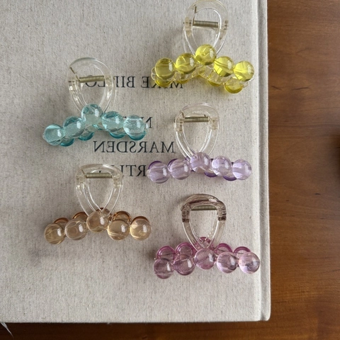 Pince à Cheveux de Style Coréen Translucide Dégradé Perle Artificielle Pince Crabe Bulle Accessoires de Cheveux pour Femmes Filles