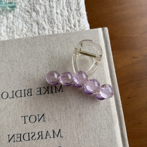 Pince à Cheveux de Style Coréen Translucide Dégradé Perle Artificielle Pince Crabe Bulle Accessoires de Cheveux pour Femmes Filles