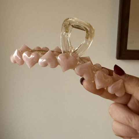 Dolce Pinza per Capelli a Cuore Rosa Grande Clip a Squalo in Acrilico per Donna Eleganti Accessori per lo Styling dei Capelli