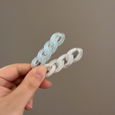 Fermaglio per Capelli Retro Coreano in Acrilico Catena Torsione Clip a Becco d'Anatra Geometrico Accessorio Donna