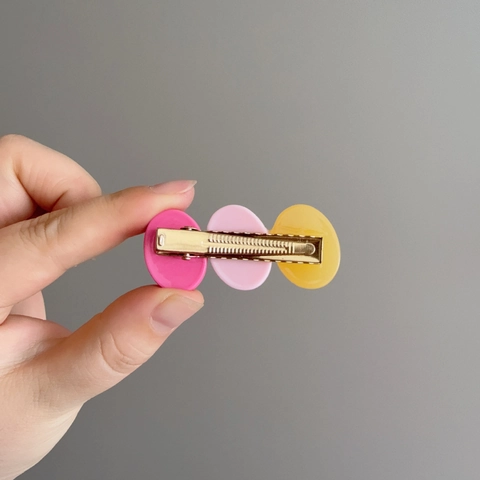 Cute Korean Candy Color Acrylic Duckbill Hair Clip Handmade Resin Oval Bangs Clip Sweet Hair Accessories For Women Girls
