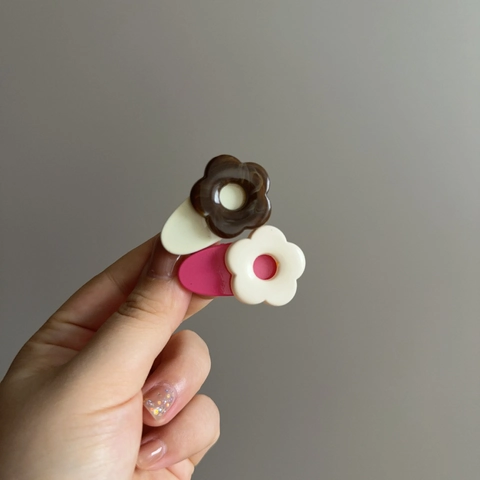 Korean Style Resin Acetate Flower Hair Clips Sweet Floral Side Clip Accessories For Women Girls Daily Use