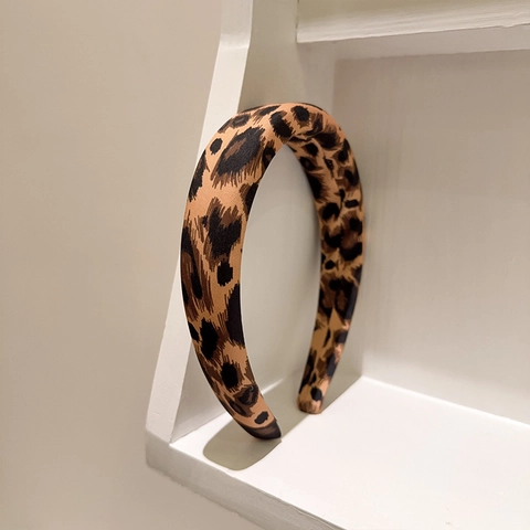 Cerchietto Per Capelli Imbottito In Spugna Con Stampa Leopardata Vintage Per Donna Stile Coreano Fascia In Tessuto Larga Accessori