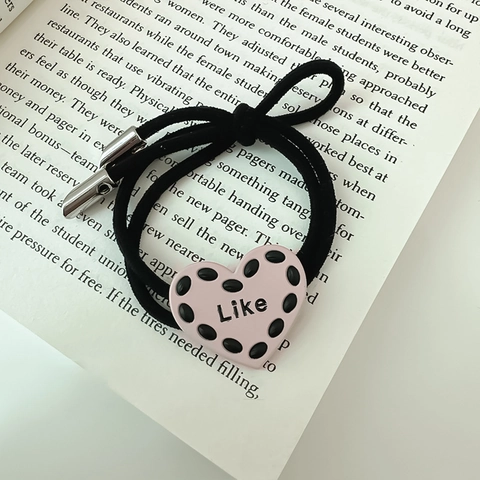 Semplici Elastici per Capelli a Forma di Cuore in Stile Coreano Con Lettera Like Lega ad Alta Elasticità a Pois per Donna Quotidiano