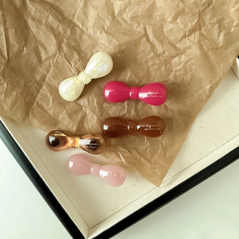 Minimalistische Französisch Acetat Schleife Entenschnabel Haarklammer Für Damen Kleine Seitenclip Elegante Handgefertigt Haarschmuck
