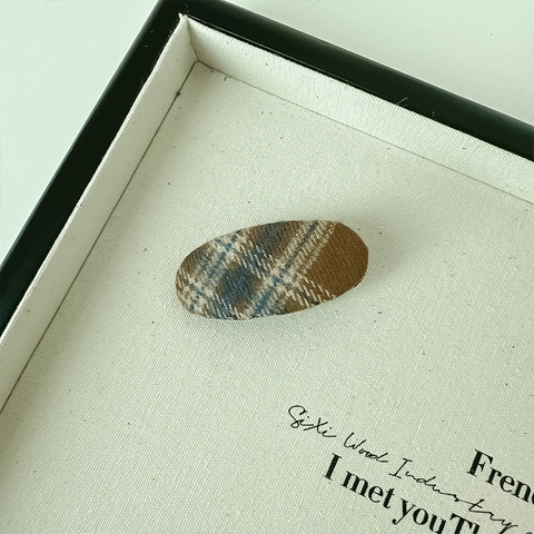 Fermagli per Capelli in Tessuto Plaid Vintage Geometrici Ovali Rettangolari Clip BB Motivo Tartan per Donna Accessori Capelli Retro
