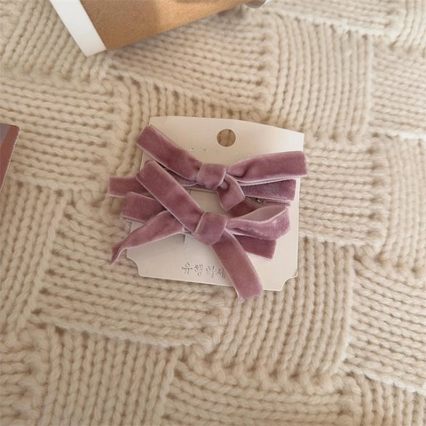 Fermagli per Capelli con Fiocco in Velluto Vintage per Donna Clip a Coccodrillo Dolci Clip per Frangia Laterale Autunno Inverno