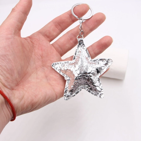 Glänzender Stern Taschenanhänger Schlüsselanhänger PU Leder Sternanhänger Für Handtaschen Rucksäcke Damen Mädchen Modeaccessoires