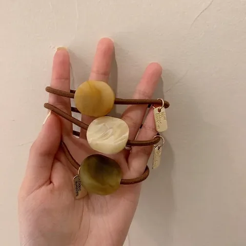 Minimalistisches Haargummi Mit Marmormuster Für Damen Koreanischer Stil Acryl Haarband Mit Metallanhänger Haarschmuck