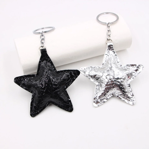 Glänzender Stern Taschenanhänger Schlüsselanhänger PU Leder Sternanhänger Für Handtaschen Rucksäcke Damen Mädchen Modeaccessoires