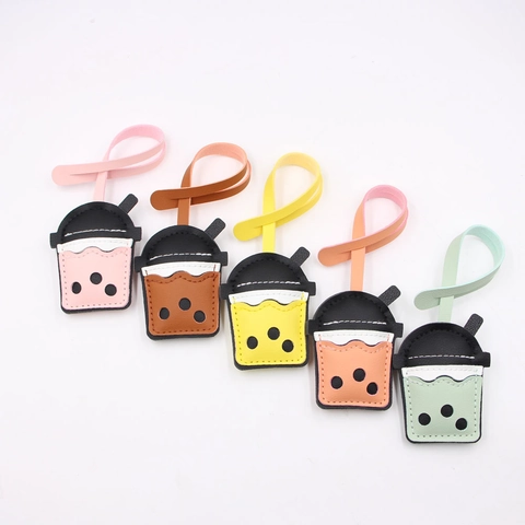 Ciondolo per Borsa in Pelle PU a Forma di Tazza di Tè al Latte Portachiavi Creativo per Decorazione Borsa Zaino Regalo Donna Ragazza