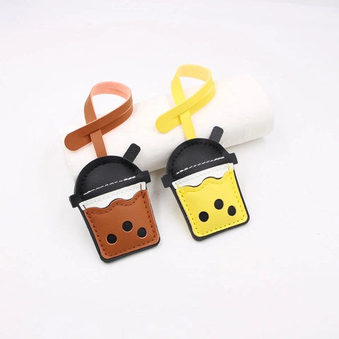 Ciondolo per Borsa in Pelle PU a Forma di Tazza di Tè al Latte Portachiavi Creativo per Decorazione Borsa Zaino Regalo Donna Ragazza