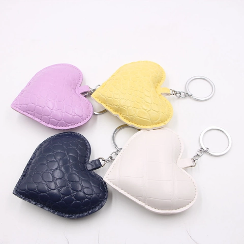 Hartvormige Kunstlederen Sleutelhanger Krokodillenpatroon PU Lederen Tas Charm Voor Vrouwen Auto Sleutelring Mode Accessoire