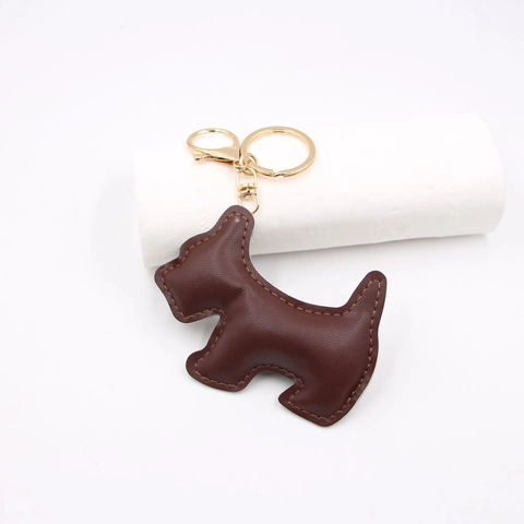 Portachiavi in Pelle PU Cane Scottie Ciondolo a Forma di Animale Carino per Donna Decorazione Borsa Ciondolo Chiave Auto Accessori