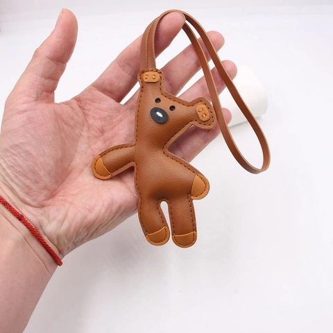 Ciondolo per Borsa in Pelle PU con Animali Cartoni Animati Simpatico Orso Cavallo Giraffa Portachiavi per Borse Zaini Accessori Moda Donna Bambini