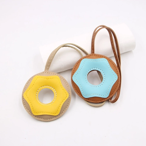 Grazioso Charm per Borsa in Pelle PU a Forma di Ciambella per Donna Ciondolo Ciambella Accessorio per Borsa Portachiavi Decorazione