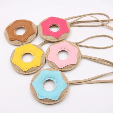 Grazioso Charm per Borsa in Pelle PU a Forma di Ciambella per Donna Ciondolo Ciambella Accessorio per Borsa Portachiavi Decorazione