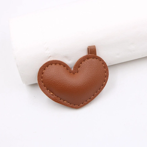 Artificial Leather Heart Bag Charm DIY Accessory Trendy Heart Pendant For Backpack Handbag Keychain Decoration Minimalist Style
