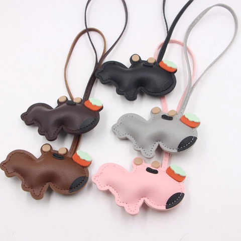 Ciondolo per Borsa in Pelle Artificiale Capibara Carino Pendente Animale Maiale d'Acqua Accessorio da Appendere per Zaino Borsa Donna Ragazza Portachiavi alla Moda