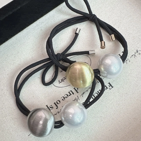 Elastici per Capelli ad Alta Elasticità da Donna Lega Cuore Perla Artificial Decorazione Fasce per Capelli Supporto per Coda di Cavallo Oro Argento Grigio