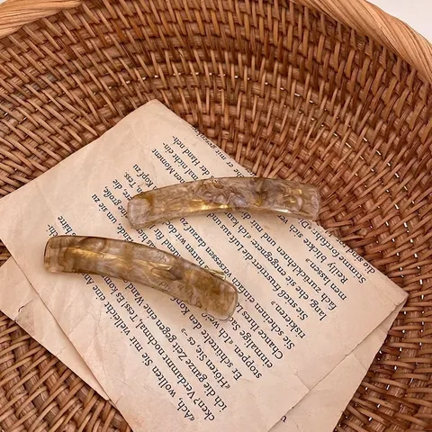 Fermaglio per Capelli in Resina Acrilica Effetto Marmo Donna Stile Coreano Tartarugato Becco d'Anatra Clip Vintage