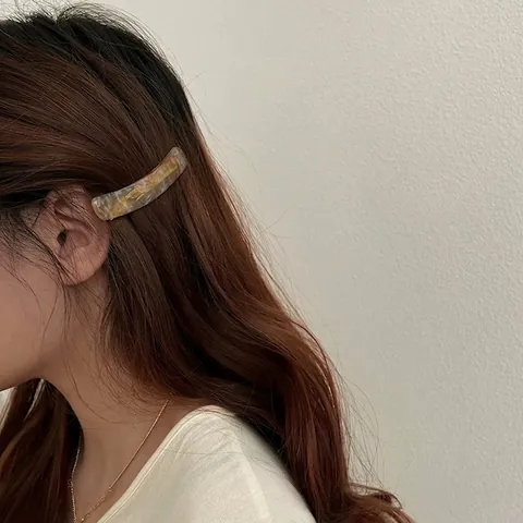 Fermaglio per Capelli in Resina Acrilica Effetto Marmo Donna Stile Coreano Tartarugato Becco d'Anatra Clip Vintage