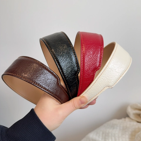 Koreanisch Einfach PU-Leder Haarreif Breit Falten Haarband Für Damen Alltag Gesichtswaschen Mode Accessoires Retro Elegant Haarschmuck