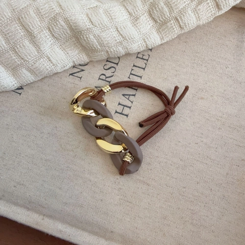 Scrunchie Vintage con Quadrifoglio per Donna Stile Coreano Elastici per Capelli in Raso Decorazione Cuore Sorridente