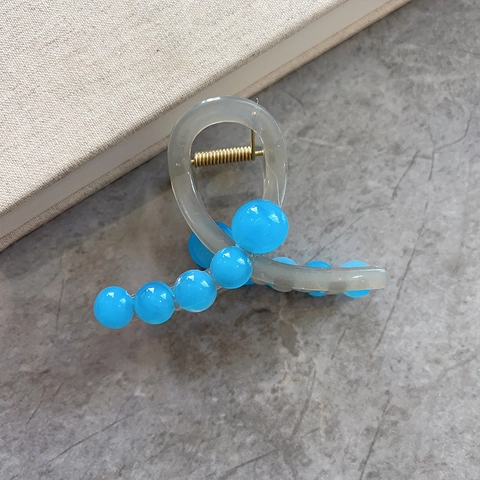 Pinza para el Cabello de Acrílico Color Gelatina Minimalista para Mujer Moda Resina Cuenta Torsión Clip Elegantes Accesorios Cabello