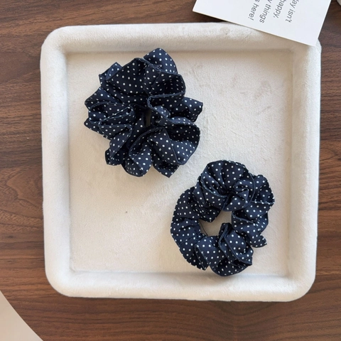 Elegant Floral Polka Dot Bow Fabric Scrunchies Korean Style Hair Ties Lace Edge Fashion Headwear Accessories For Women
