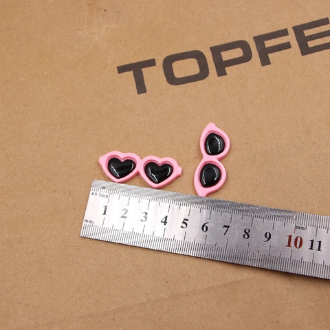 Resin Mini Heart Oval Sunglasses DIY Charms For Phone Case Decoration Hair Accessories Colorful Cartoon Flatback Embellishments