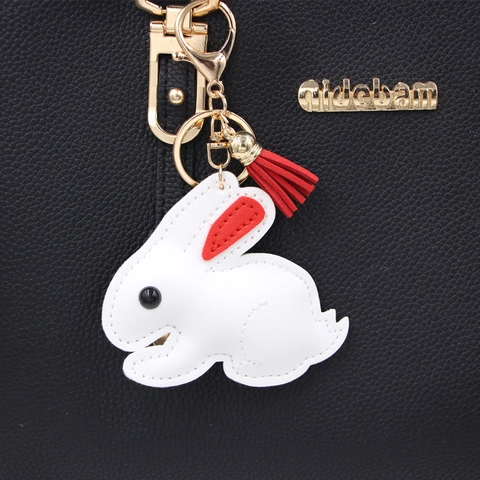 Simpatico Portachiavi in Pelle PU con Coniglio Fragola Anguria Cartone Animato Con Nappina Pendente per Borsa per Donna Ragazze Regalo
