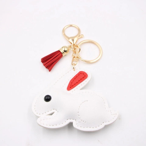Simpatico Portachiavi in Pelle PU con Coniglio Fragola Anguria Cartone Animato Con Nappina Pendente per Borsa per Donna Ragazze Regalo