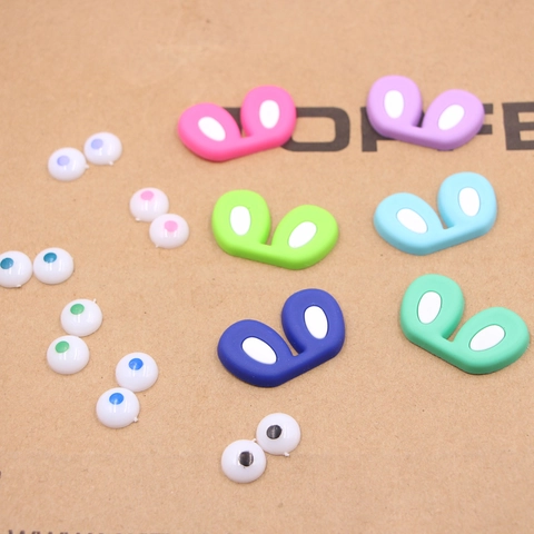 Simpatiche Orecchie di Coniglio Cartone Animato Accessori Fai da Te in Plastica Resina Silicone per Ciondoli Scarpe Decorazione Cover