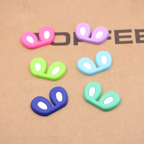 Simpatiche Orecchie di Coniglio Cartone Animato Accessori Fai da Te in Plastica Resina Silicone per Ciondoli Scarpe Decorazione Cover