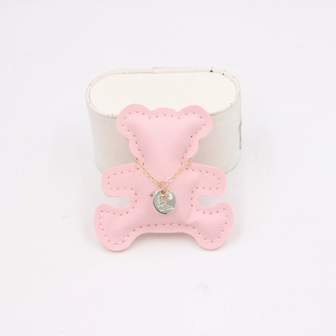 Collier Pendentif Ours en Cuir PU à la Mode Pièce de Monnaie Ronde Chaîne en Or Cadeau Fête des Mères Bijoux Femmes
