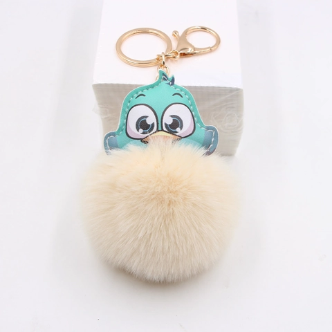 Cartoon Vogel Kunstfell Pompon Schlüsselanhänger Plüsch Tier Tasche Charm Flauschig Weich Auto Schlüsselring Accessoire Für Damen