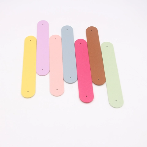 DIY PU Leather Wrist Strap Phone Case Decoration Bag Pull Handle Double Hole Solid Color Handmade Hanging Accessory