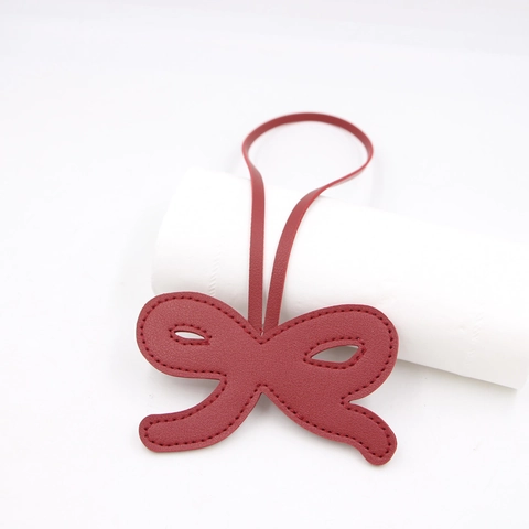 Ciondolo per Borsa in Pelle Sintetica a Fiocco Creativo Con Cuciture a Mano Pendente per Borsa Decorazione Moda Accessorio Appeso